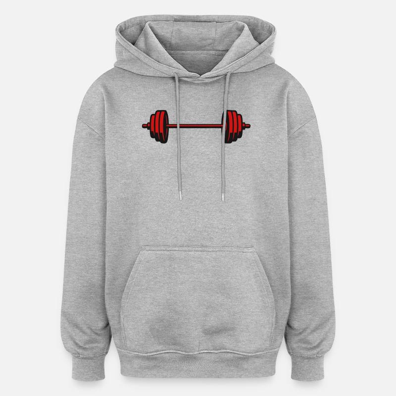 Barbell Weights Vector Icon - Oversized Unisex Hoodie - heather grey