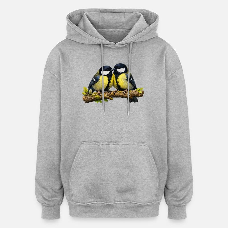 Great Pair on Branch - Oversized Unisex Hoodie - heather grey
