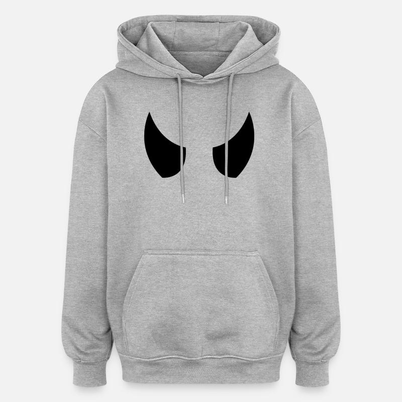 Teufelshörner - Oversized Unisex Hoodie - Grau meliert