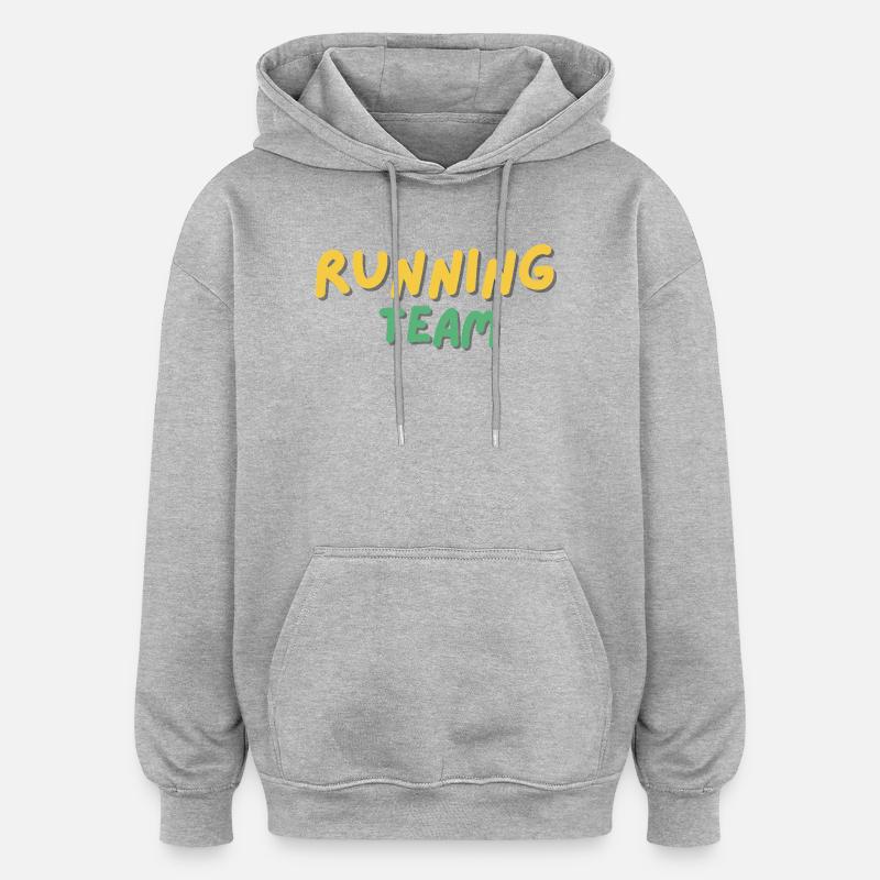 Running Team - Oversized Unisex Hoodie - Grau meliert