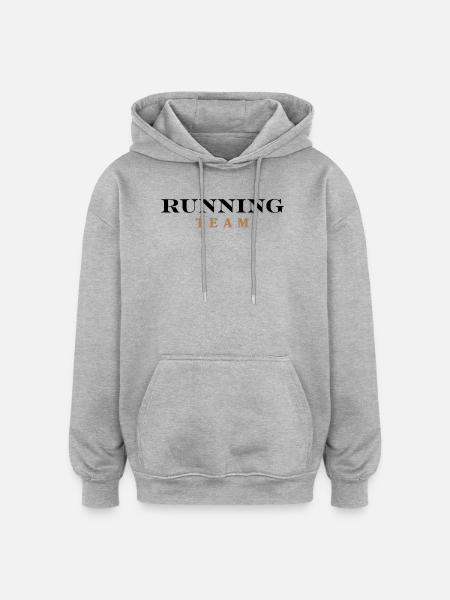 Running Team - Oversized Unisex Hoodie - Grau meliert
