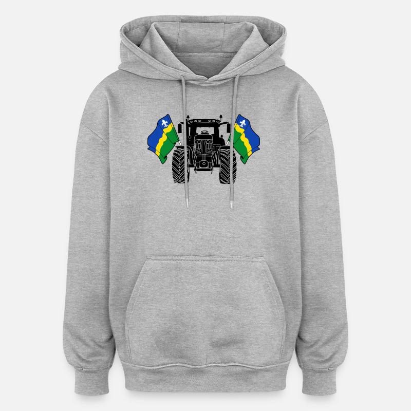 Flevoland_Tractor_Pride - Sweat à capuche oversize unisexe - gris chiné