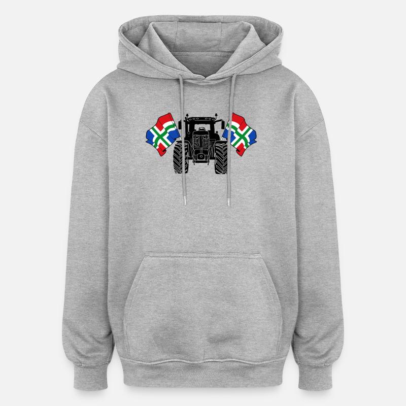 Groningen_Tractor_Pride - Oversized Unisex Hoodie - heather grey