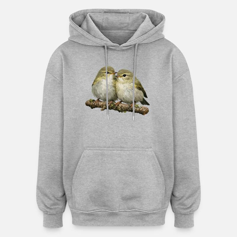 Embrasser la pauvre mouline sur la branche - Sweat à capuche oversize unisexe - gris chiné