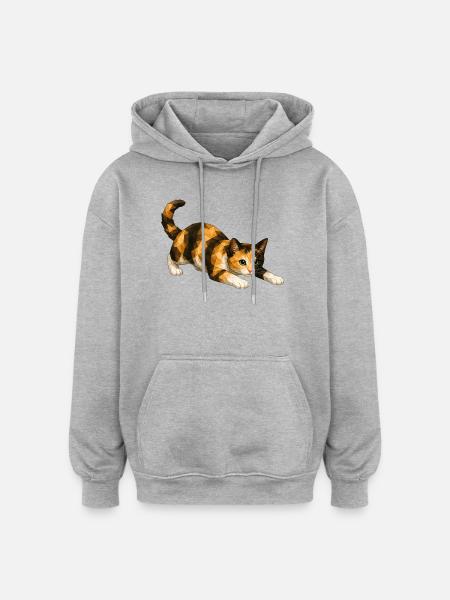 Emmi PolygonCat Art - Oversized Unisex Hoodie - heather grey