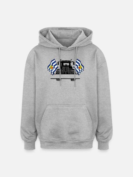 Zeeland_Tractor_Custom_Edition - Sweat à capuche oversize unisexe - gris chiné