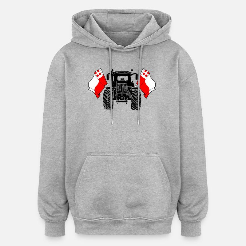 Utrecht_Tractor_Pride - Oversized Unisex Hoodie - heather grey
