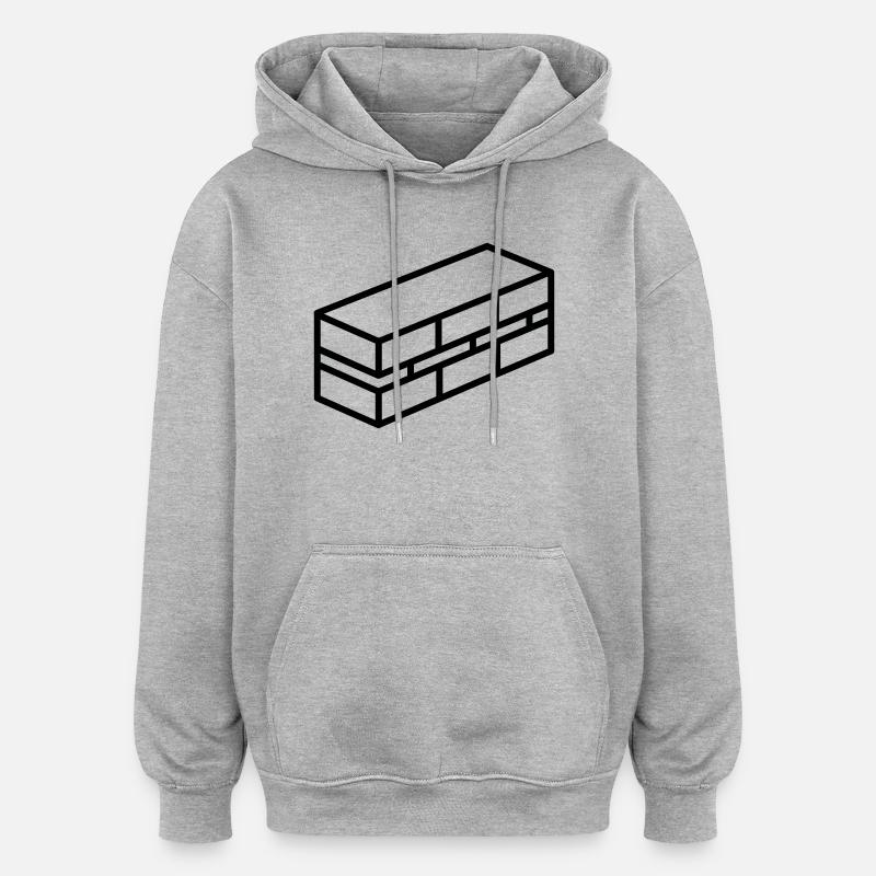 brick - Oversized Unisex Hoodie - heather grey