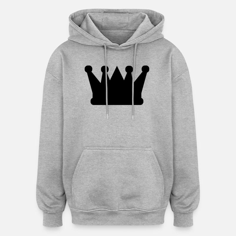 Crown - Oversized Unisex Hoodie - heather grey