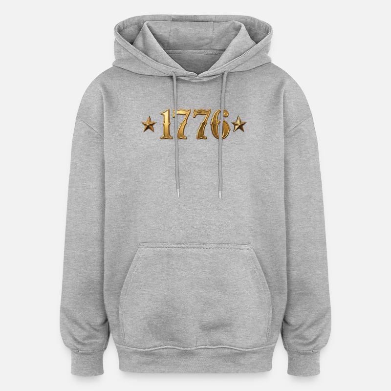 Étoiles d’or de 1776 Patriotiques - Sweat à capuche oversize unisexe - gris chiné