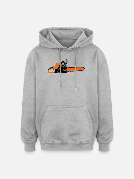 Tronçonneuse Tronçonneuse Bûcheron Bûcheron - Sweat à capuche oversize unisexe - gris chiné
