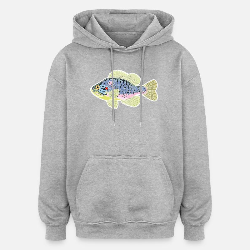 Poisson-soleil - Sweat à capuche oversize unisexe - gris chiné