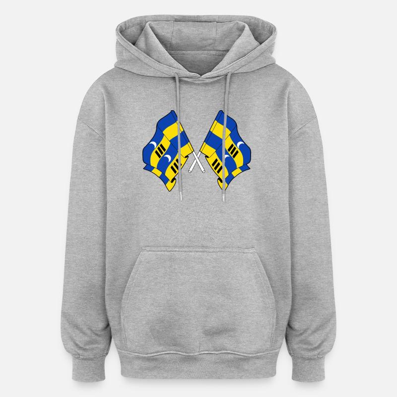 Crossed Ameland Flags – Island Pride - Oversized Unisex Hoodie - heather grey