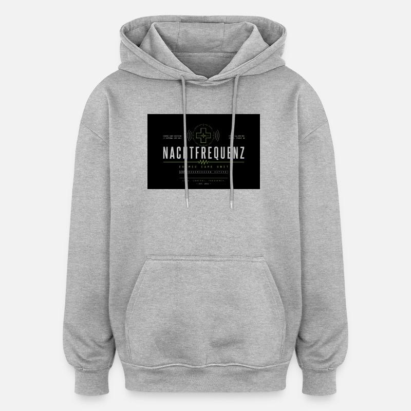 Fréquence nocturne Soins cosmiques - Sweat à capuche oversize unisexe - gris chiné