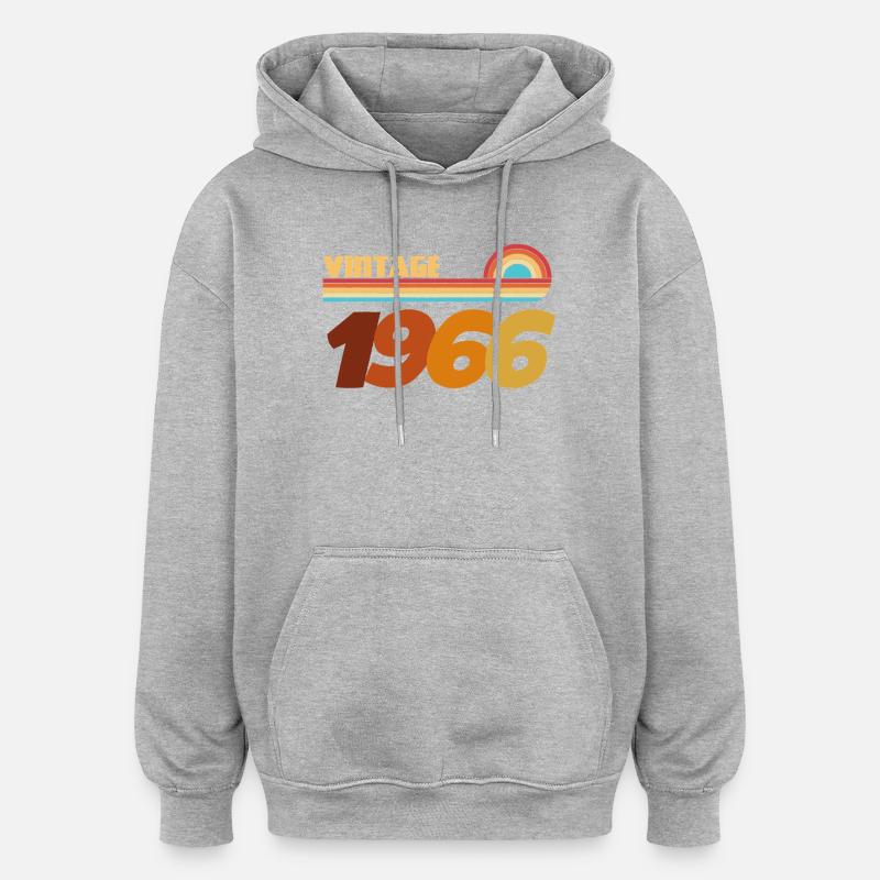 T-Shirt 60 Ans 1966 Rock Style - Sweat à capuche oversize unisexe - gris chiné