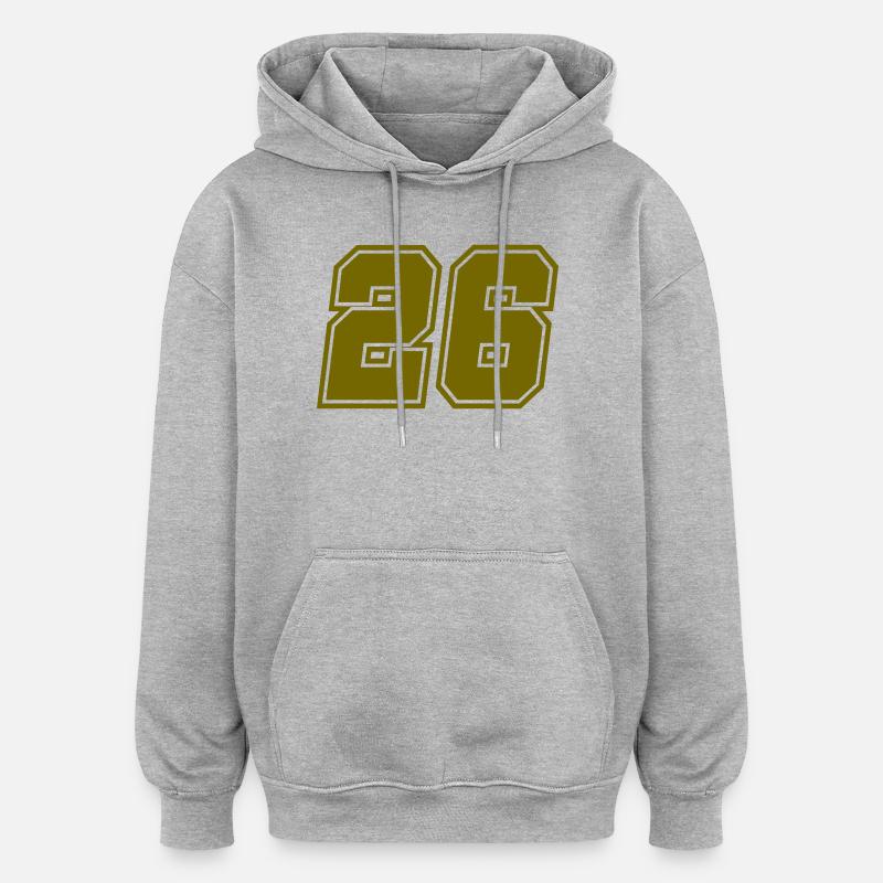 26 - Sweat à capuche oversize unisexe - gris chiné