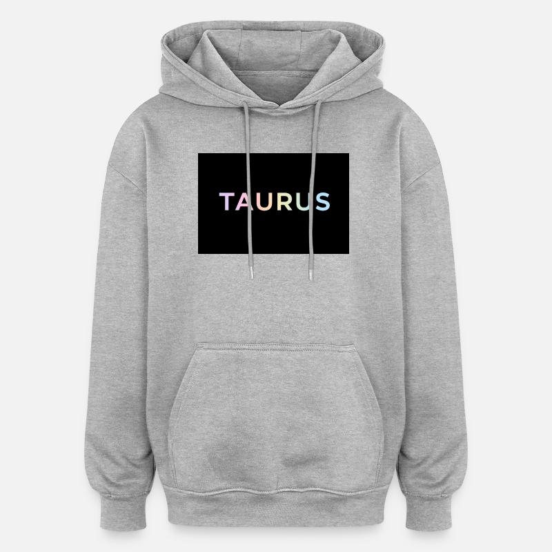 Taurus Gradient Typography - Oversized Unisex Hoodie - heather grey