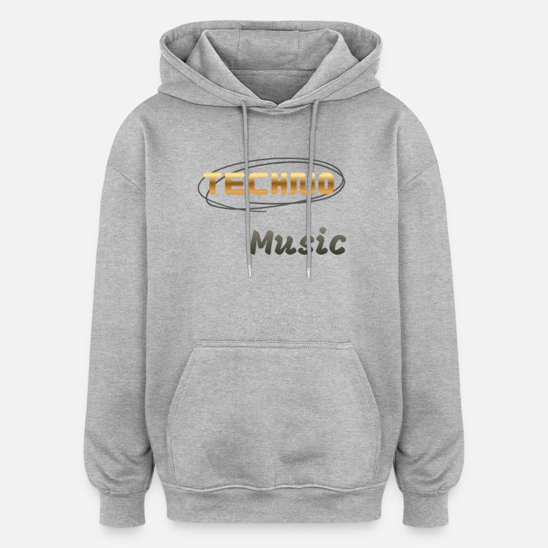 Musique techno - Sweat à capuche oversize unisexe - gris chiné
