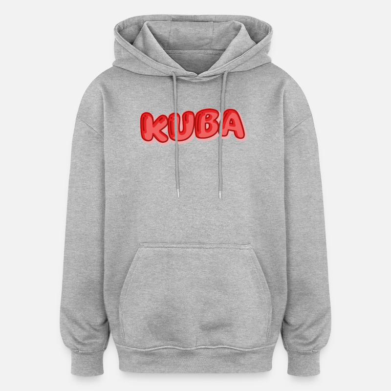 Comic Kuba - Oversized Unisex Hoodie - Grau meliert