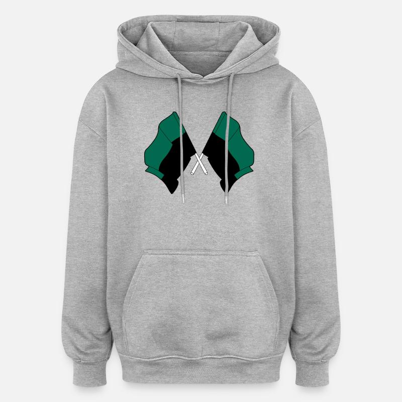 Texel Crossed Flags – Island Pride - Oversized Unisex Hoodie - Grau meliert