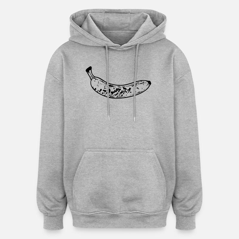 Banane - Sweat à capuche oversize unisexe - gris chiné