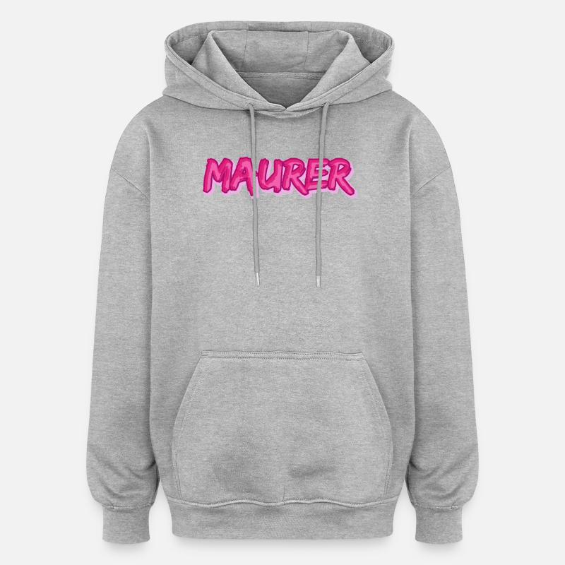 Maurer als Comic - Oversized Unisex Hoodie - Grau meliert