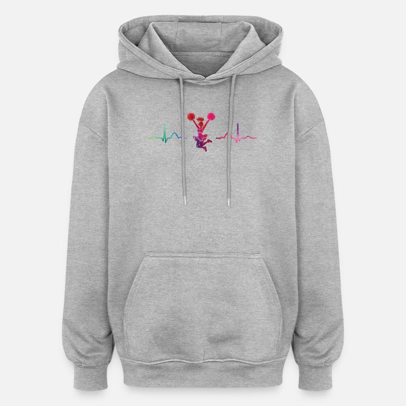 Cheerpom pom girls Mom Cheerleading - Sweat à capuche oversize unisexe - gris chiné