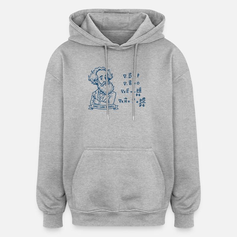 Maxwell and equations in blue - Oversized Unisex Hoodie - heather grey