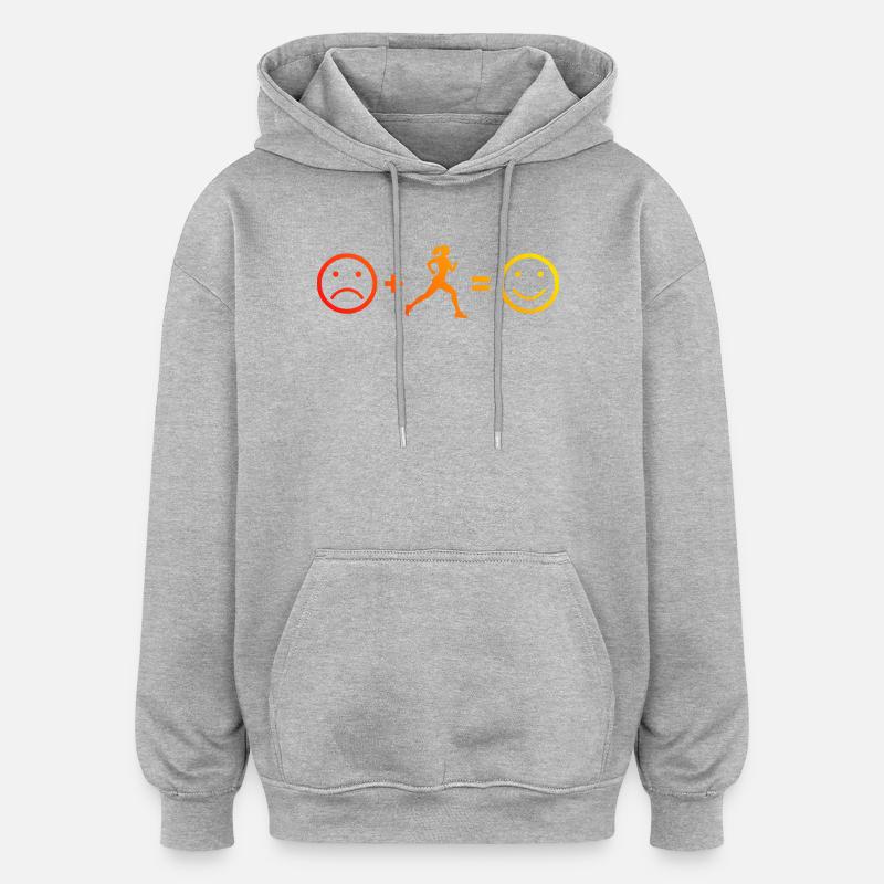 Geschenkidee für eine Running mit Running - Oversized Unisex Hoodie - Grau meliert