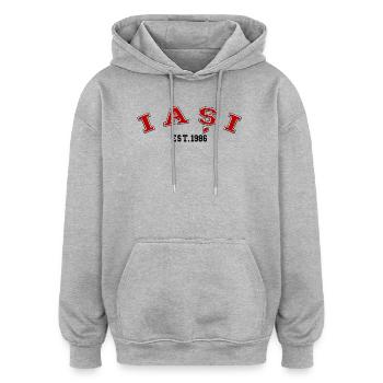 Iași, fondée en 1986 - Sweat à capuche oversize unisexe - gris chiné - Devant - Noah (186cm)