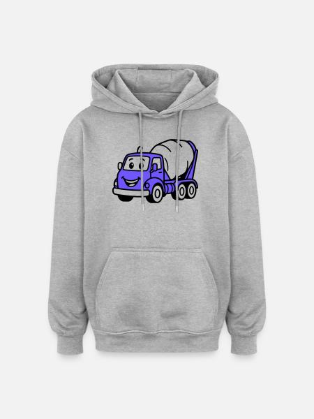 Construction Wagon Kids - Oversized Unisex Hoodie - heather grey