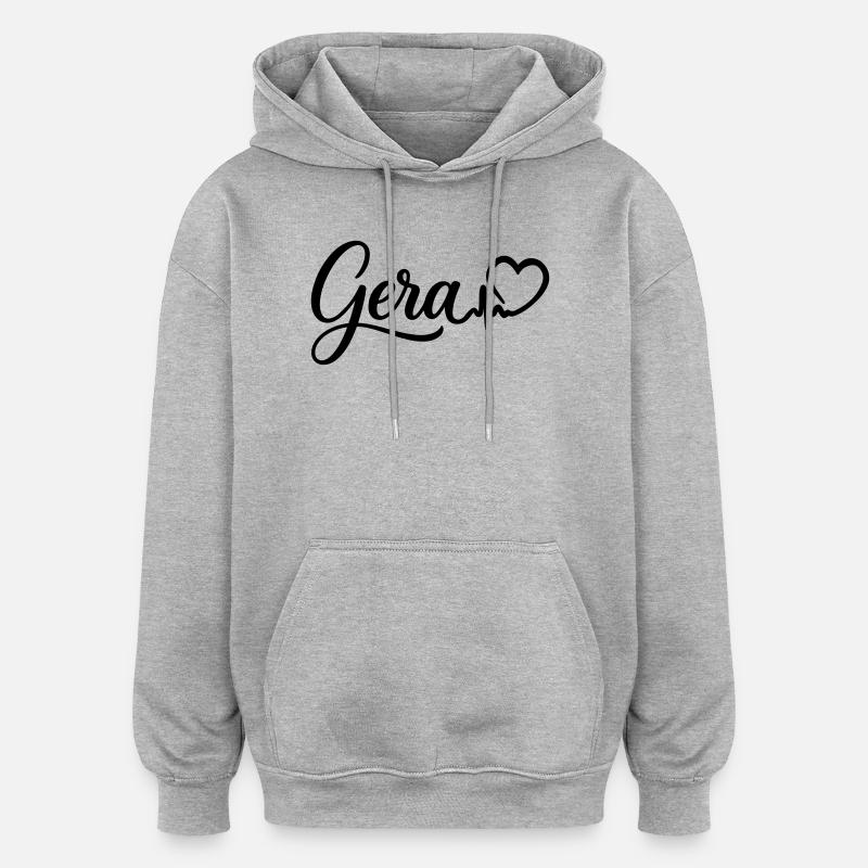 Gera Heartbeat - Sweat à capuche oversize unisexe - gris chiné