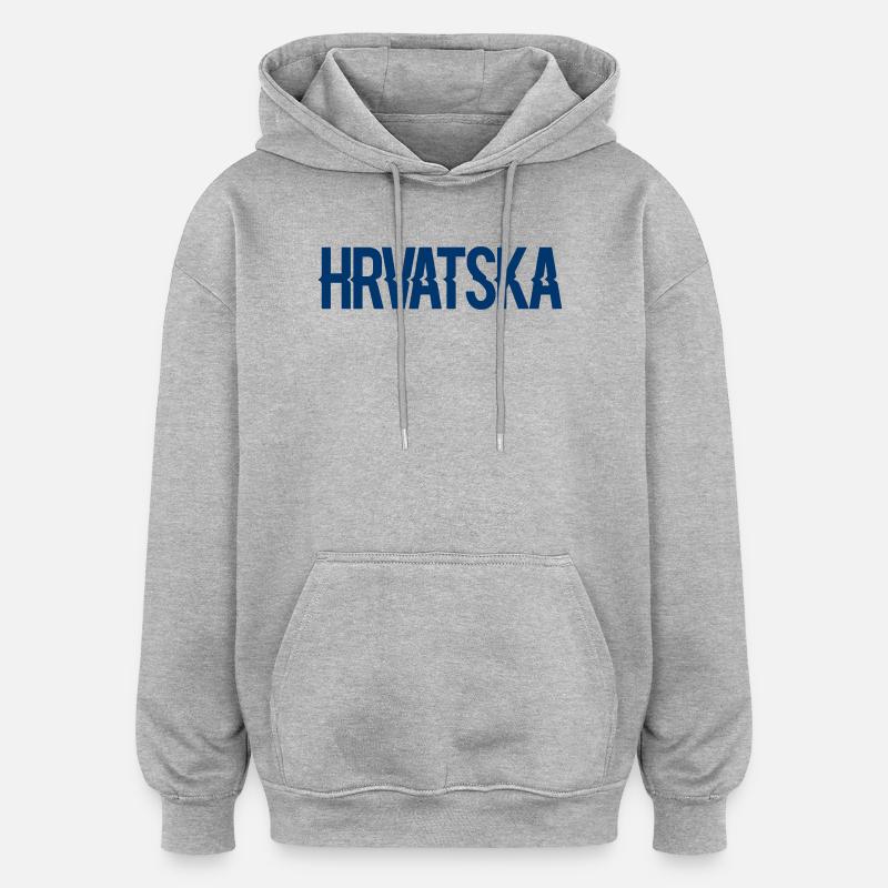 Kroatien Fan Geschenk - Oversized Unisex Hoodie - Grau meliert
