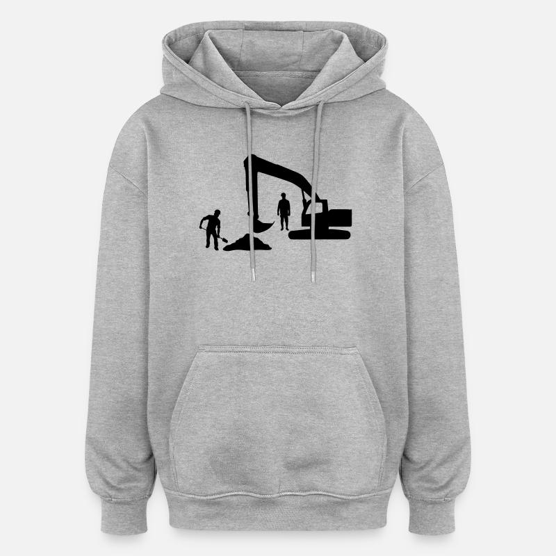 Kipper-Crew – Sandarbeiter - Oversized Unisex Hoodie - Grau meliert