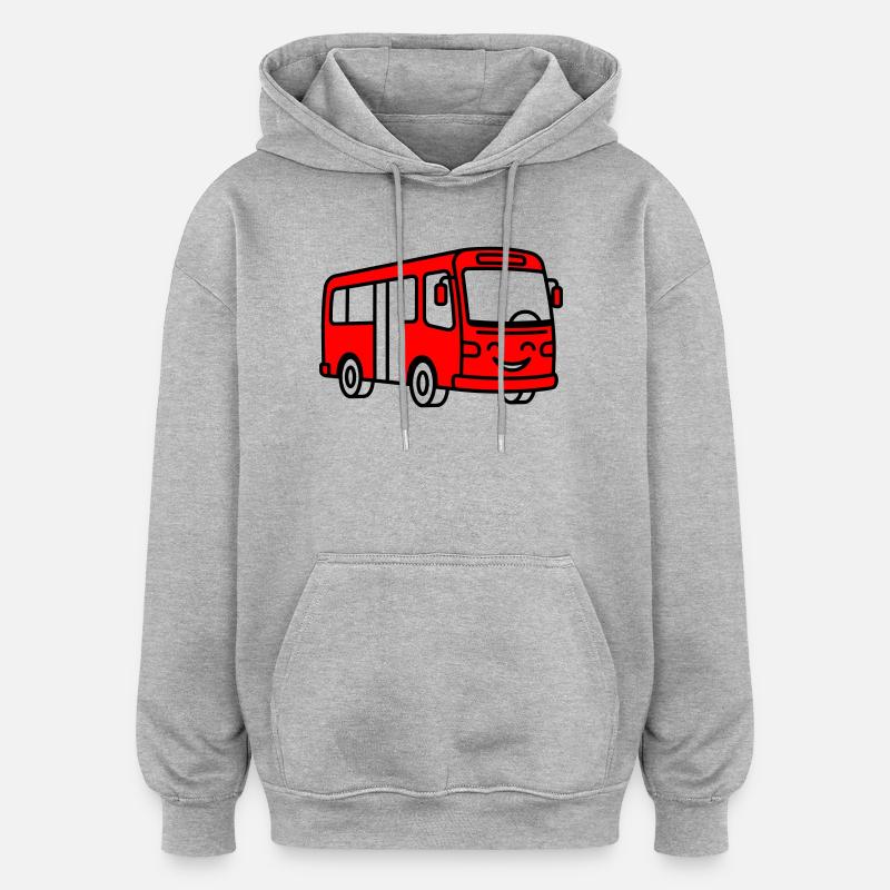 bus cartoon - Oversized Unisex Hoodie - heather grey