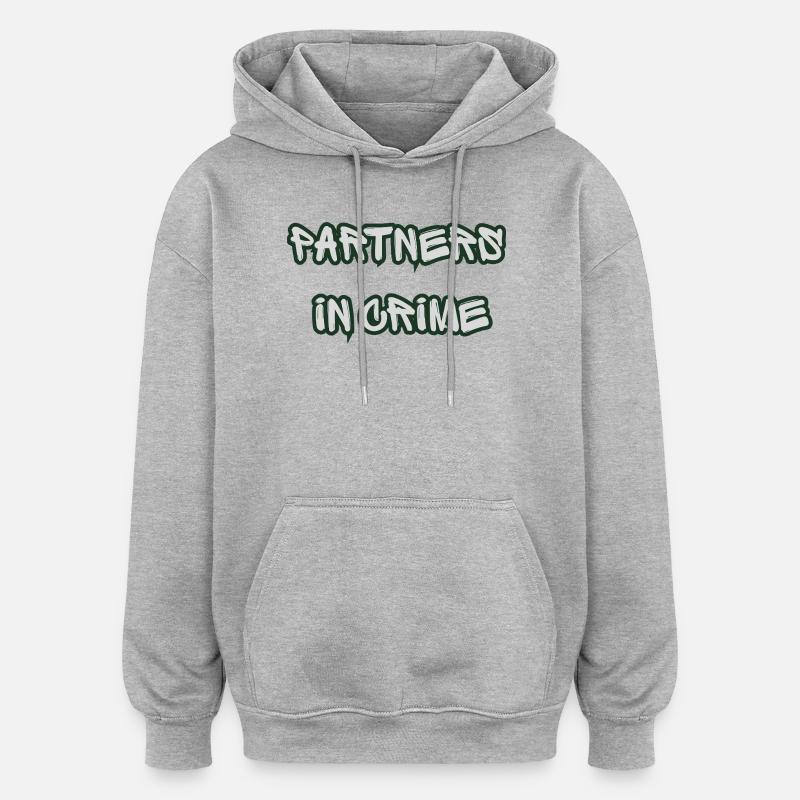 Complices dans le Crime Graffiti - Sweat à capuche oversize unisexe - gris chiné