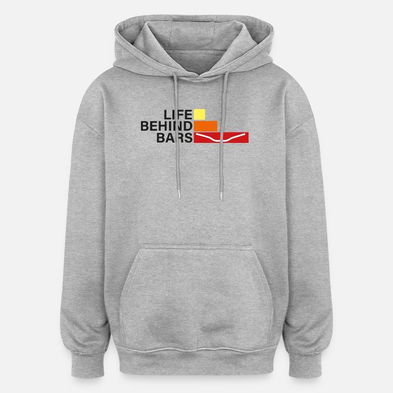 LEBEN HINTER GITTERN Leben hinter Hanteln - Oversized Unisex Hoodie - Grau meliert