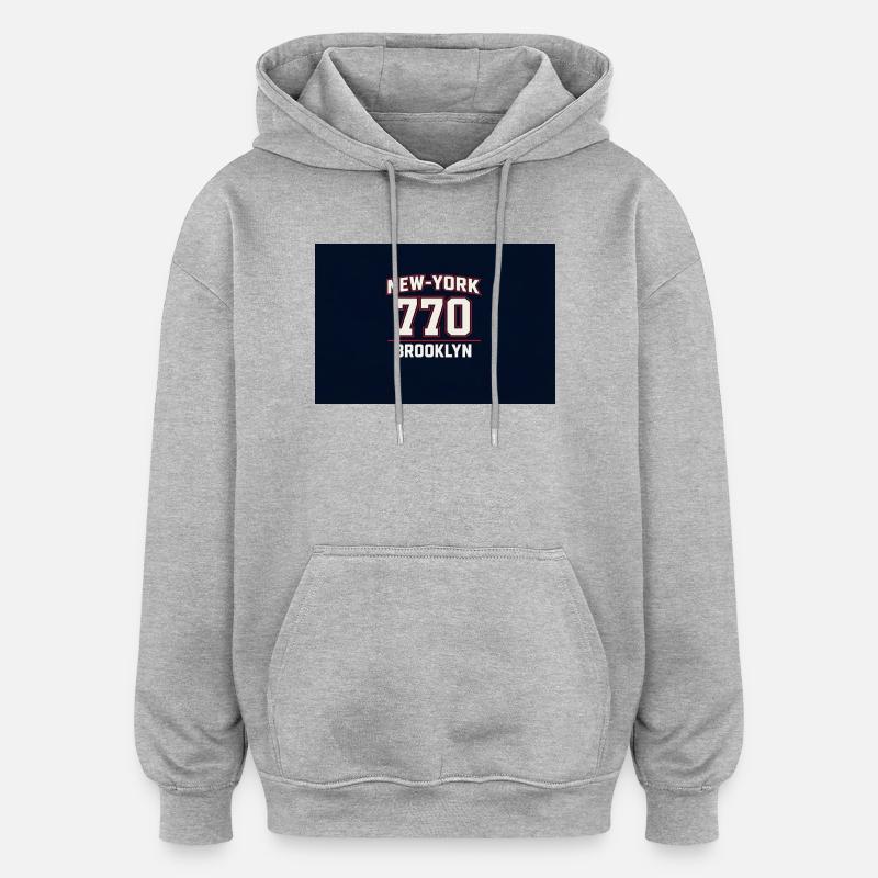 NY 770 Brooklyn - Oversized Unisex Hoodie - Grau meliert