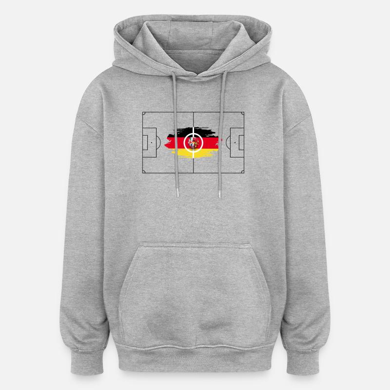 Deutschland Spielfeld - Oversized Unisex Hoodie - Grau meliert