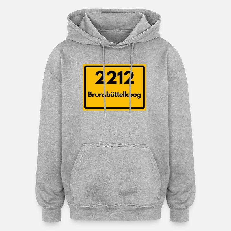 ALTE POSTLEITZAHL 2212 BRUNSBÜTTELKOOG - Oversized Unisex Hoodie - Grau meliert