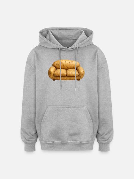 COUCH POTATO - Oversized Unisex Hoodie - heather grey