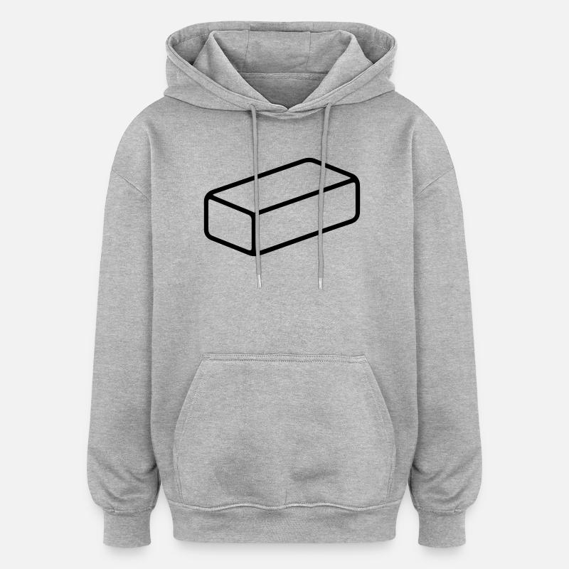 brique - Sweat à capuche oversize unisexe - gris chiné