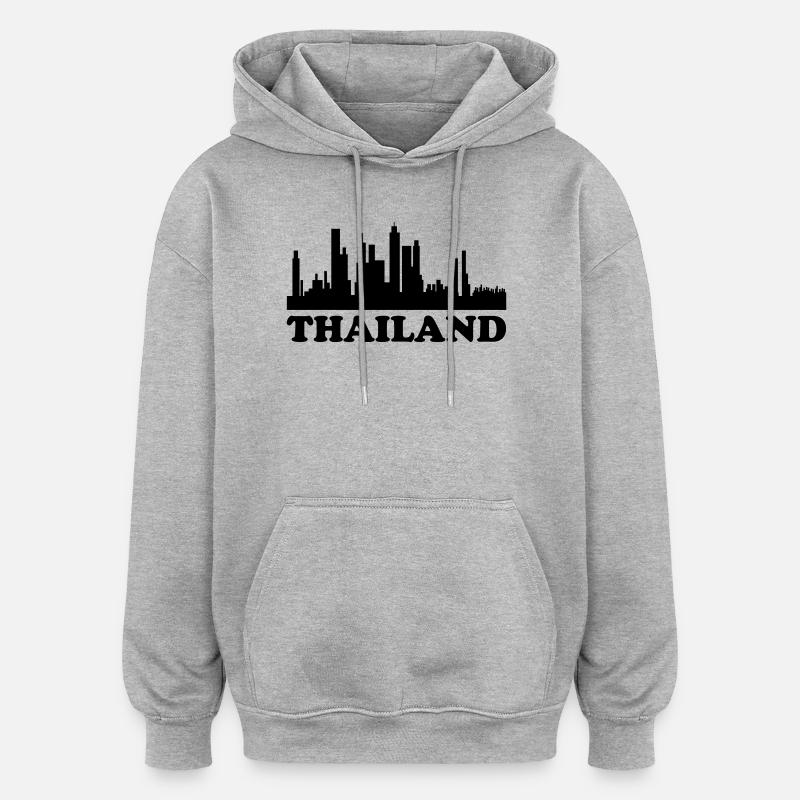 Thailand Skyline - Oversized Unisex Hoodie - Grau meliert