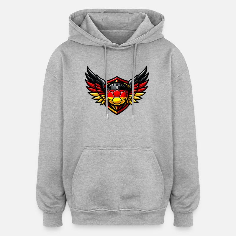 Blason de Soccer Germany - Sweat à capuche oversize unisexe - gris chiné