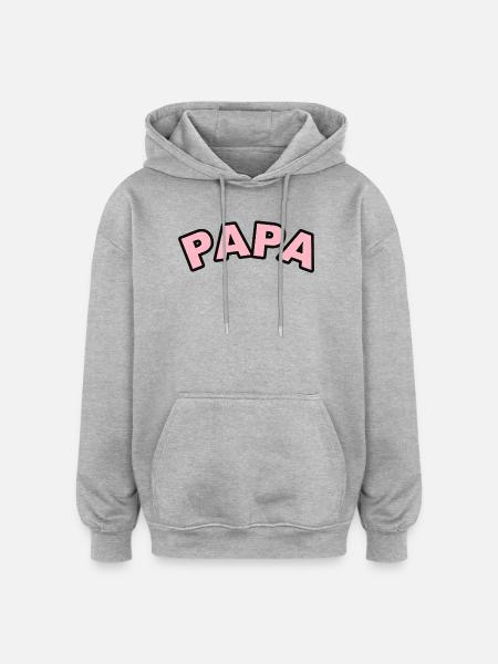 Dad Hearts Print - Oversized Unisex Hoodie - heather grey