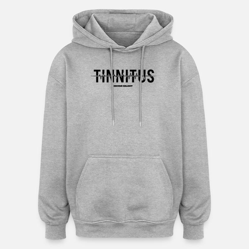 Acouphène - Sweat à capuche oversize unisexe - gris chiné