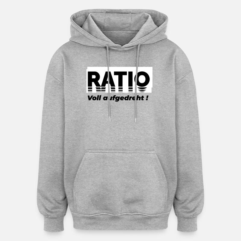 Ratio - Oversized Unisex Hoodie - Grau meliert