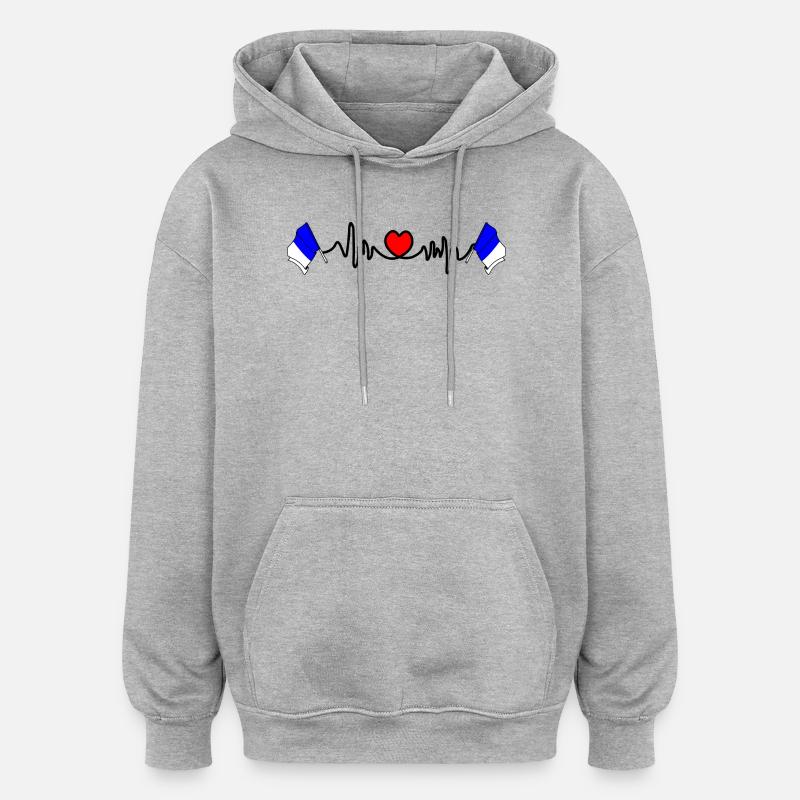 Spa Custom Flagge - Oversized Unisex Hoodie - Grau meliert