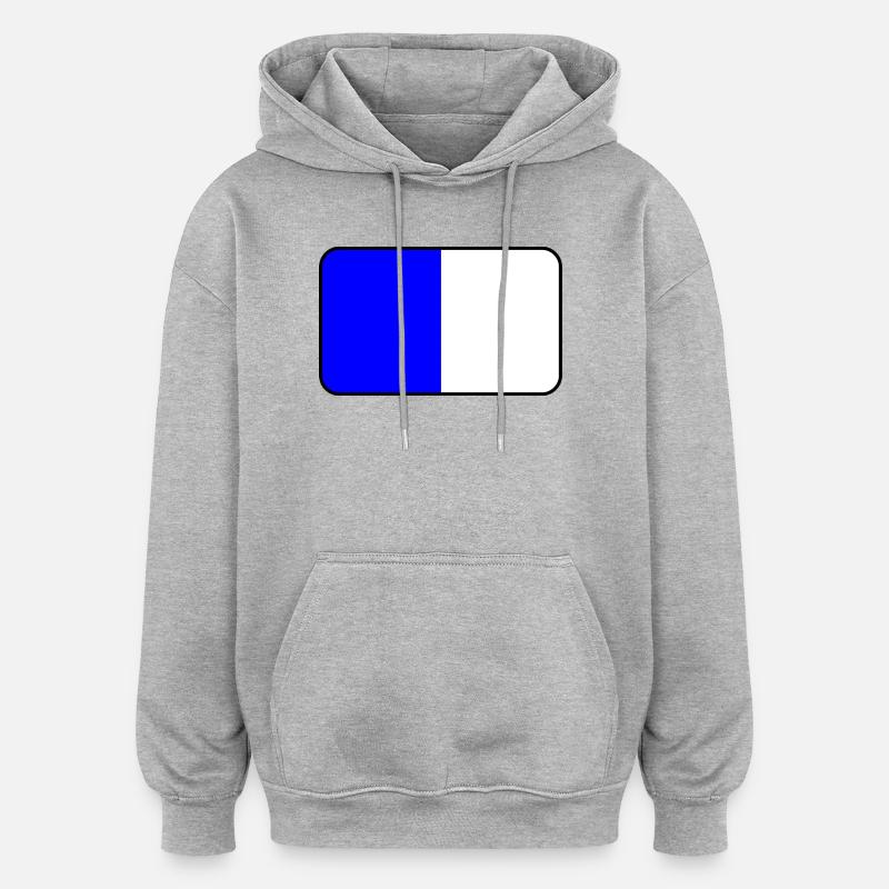 Emblème du drapeau de Spa - Sweat à capuche oversize unisexe - gris chiné