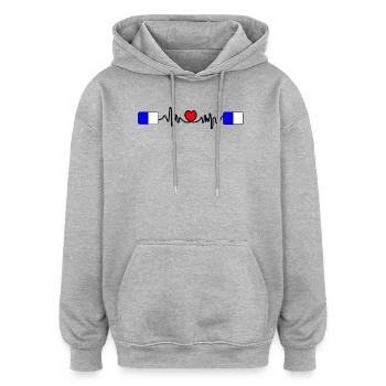 Spa Racing Heartbeat - Oversized Unisex Hoodie - Grau meliert - Vorne - Noah (186cm)